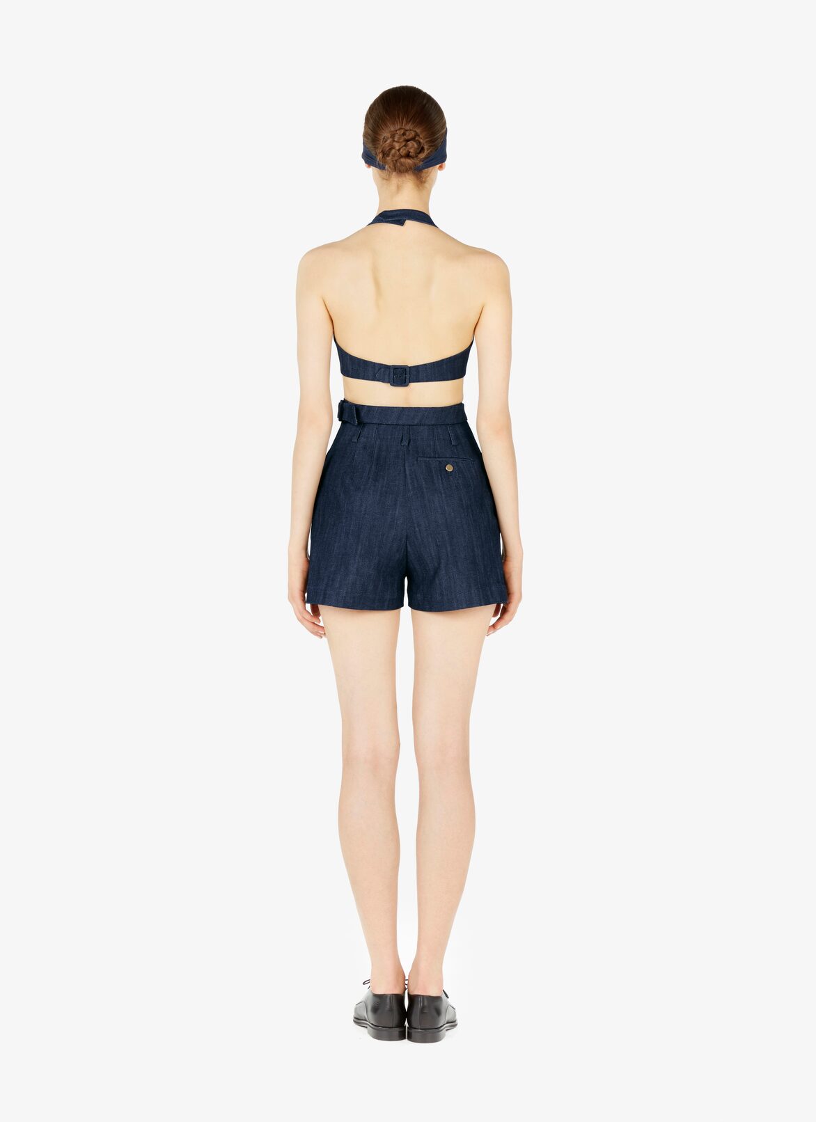 Alaïa Edition 1990 High-Waisted Denim Short ALAÏA MARINE ALAÏA EDITION 1990 HIGH-WAISTED DENIM SHORT